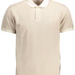 Beige Cotton Men Polo Shirt