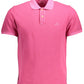 Pink Cotton Men Polo Shirt