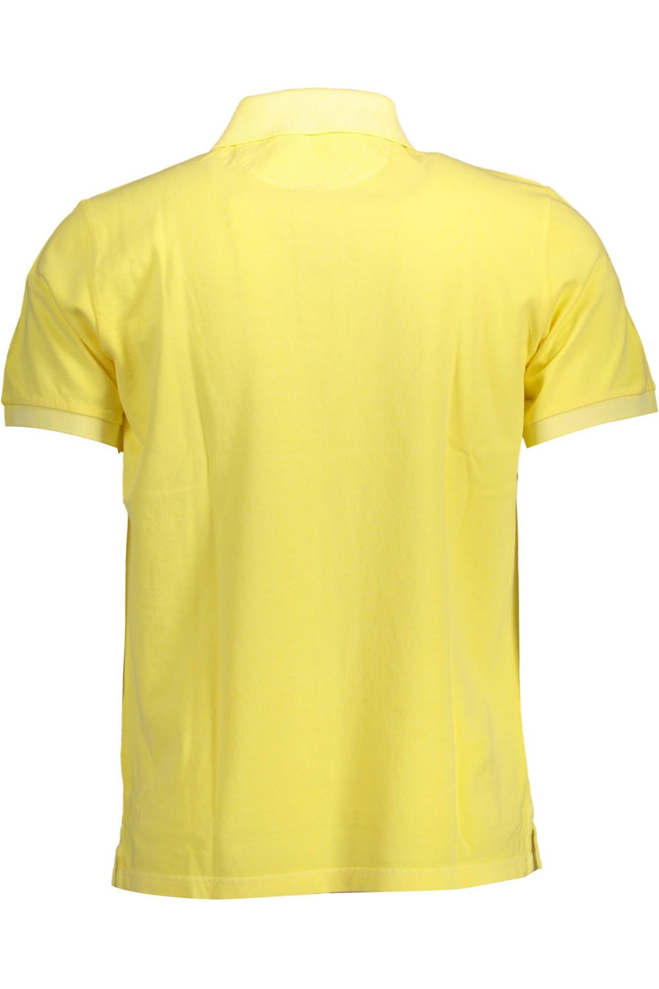 Yellow Cotton Men Polo Shirt