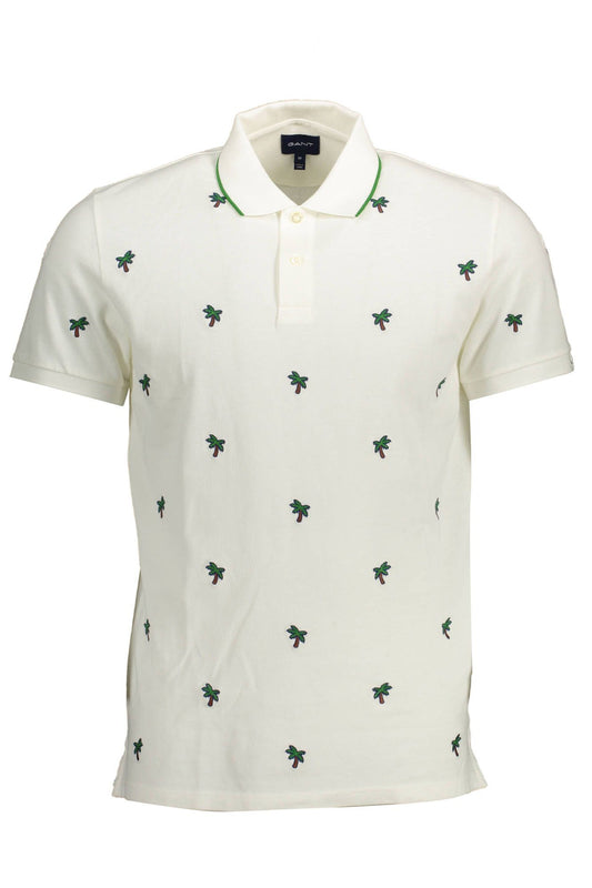 White Cotton Men Polo Shirt