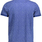 Blue Cotton Men Polo Shirt