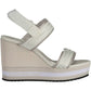White Polyester Women Sandal