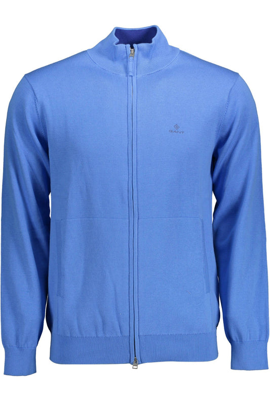 Blue Cotton Men Cardigan