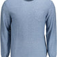 Light Blue Cotton Men Sweater