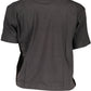 Black Cotton Women T-Shirt