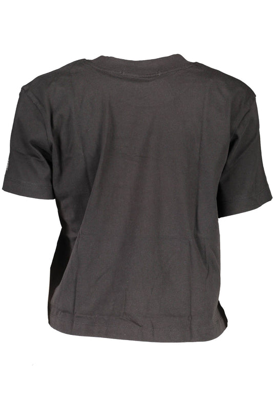 Black Cotton Women T-Shirt