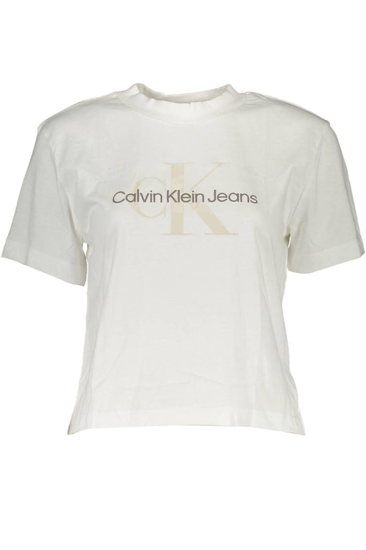 White Cotton Women T-Shirt