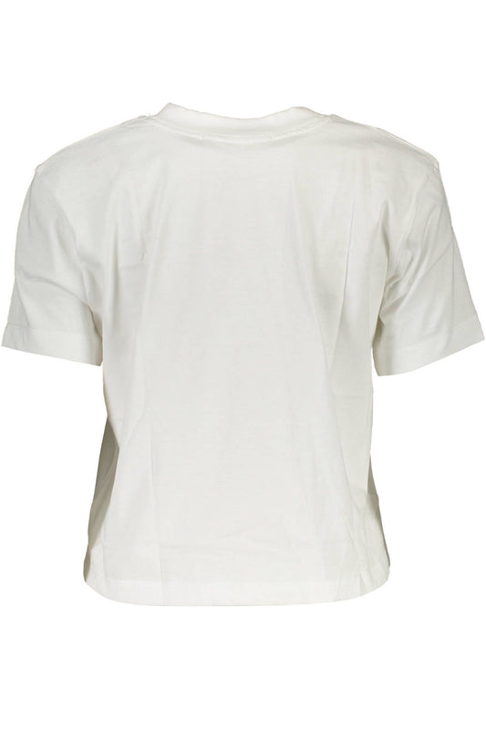 White Cotton Women T-Shirt