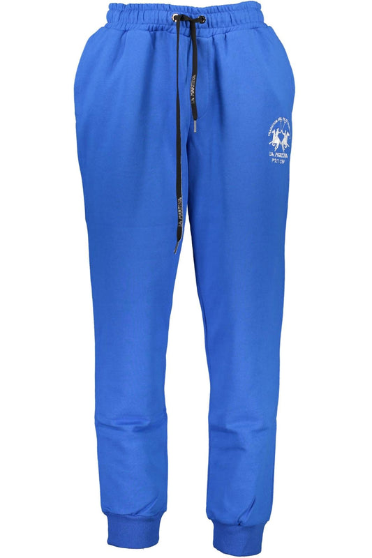 Blue Cotton Men Sports Trousers