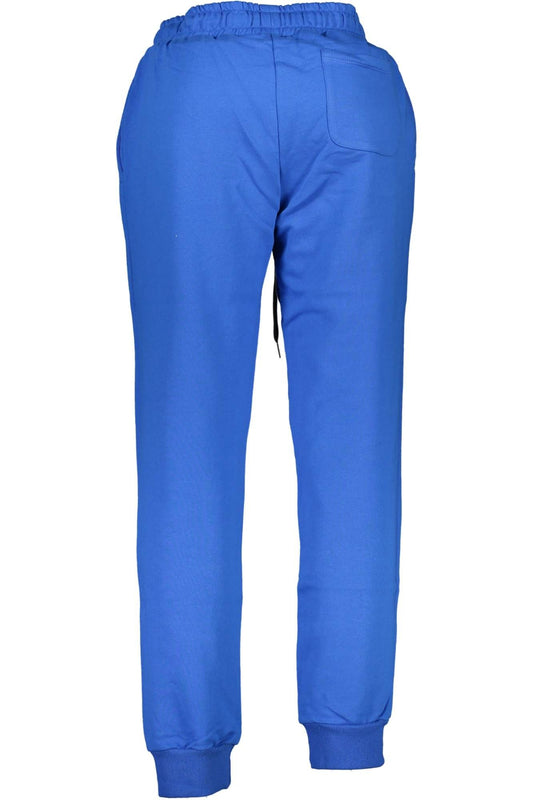 Blue Cotton Men Sports Trousers