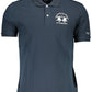 Blue Cotton Men Polo