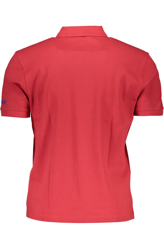Red Cotton Men Polo Shirt