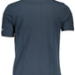 Blue Cotton Men Polo