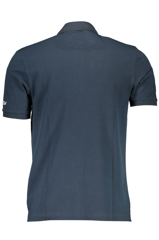 Blue Cotton Men Polo
