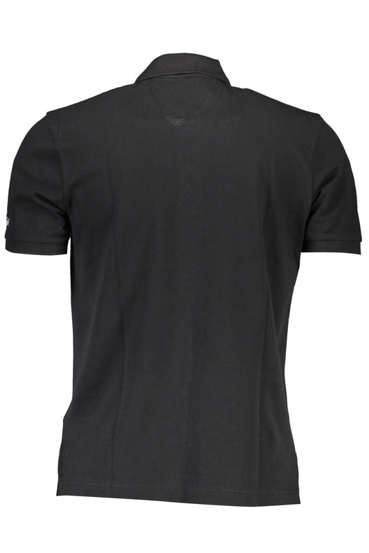 Black Cotton Men Polo Shirt
