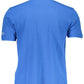 Blue Cotton Men Polo Shirt