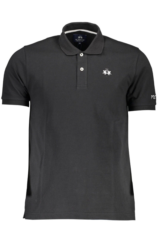 Black Cotton Men Polo Shirt