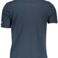 Blue Cotton Men Polo Shirt
