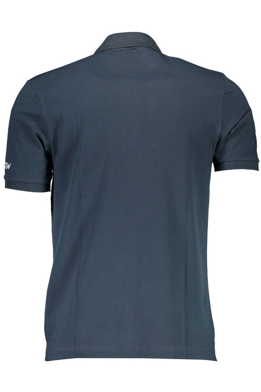 Blue Cotton Men Polo Shirt