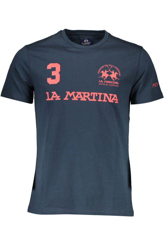 Blue Cotton Men T-Shirt
