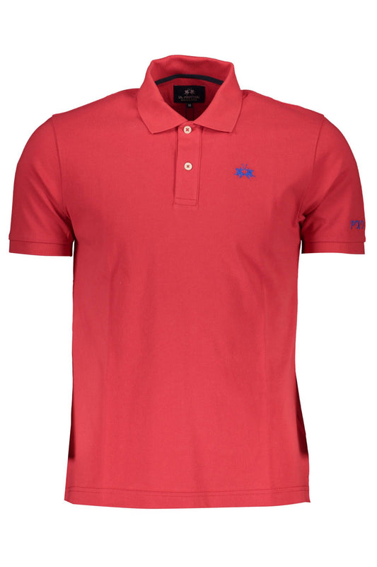 Red Cotton Men Polo Shirt