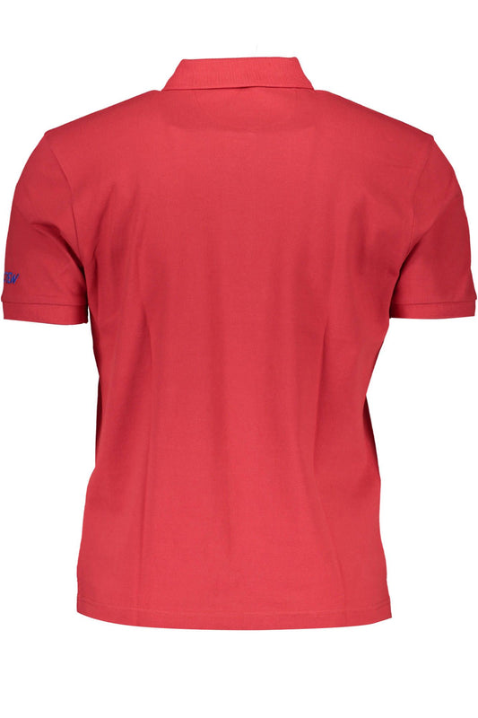 Red Cotton Men Polo Shirt
