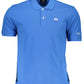 Blue Cotton Men Polo Shirt