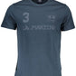 Blue Cotton Men T-Shirt