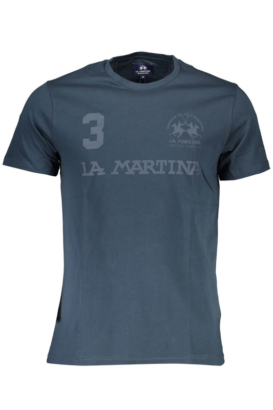 Blue Cotton Men T-Shirt