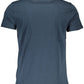 Blue Cotton Men T-Shirt