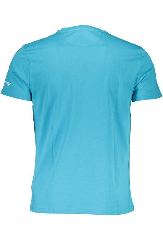 Light Blue Cotton Men T-Shirt