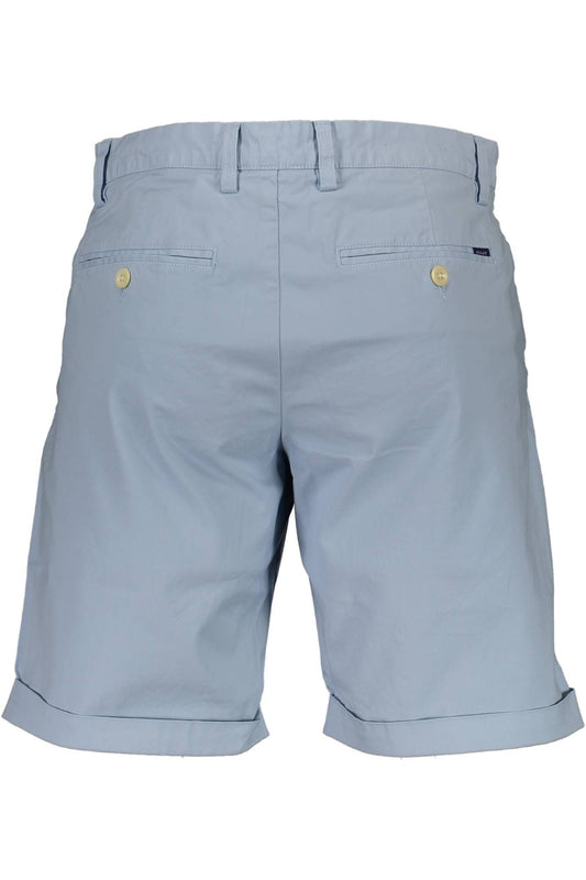 Light Blue Cotton Men Bermuda Pant