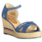 Blue Polyester Women Sandal
