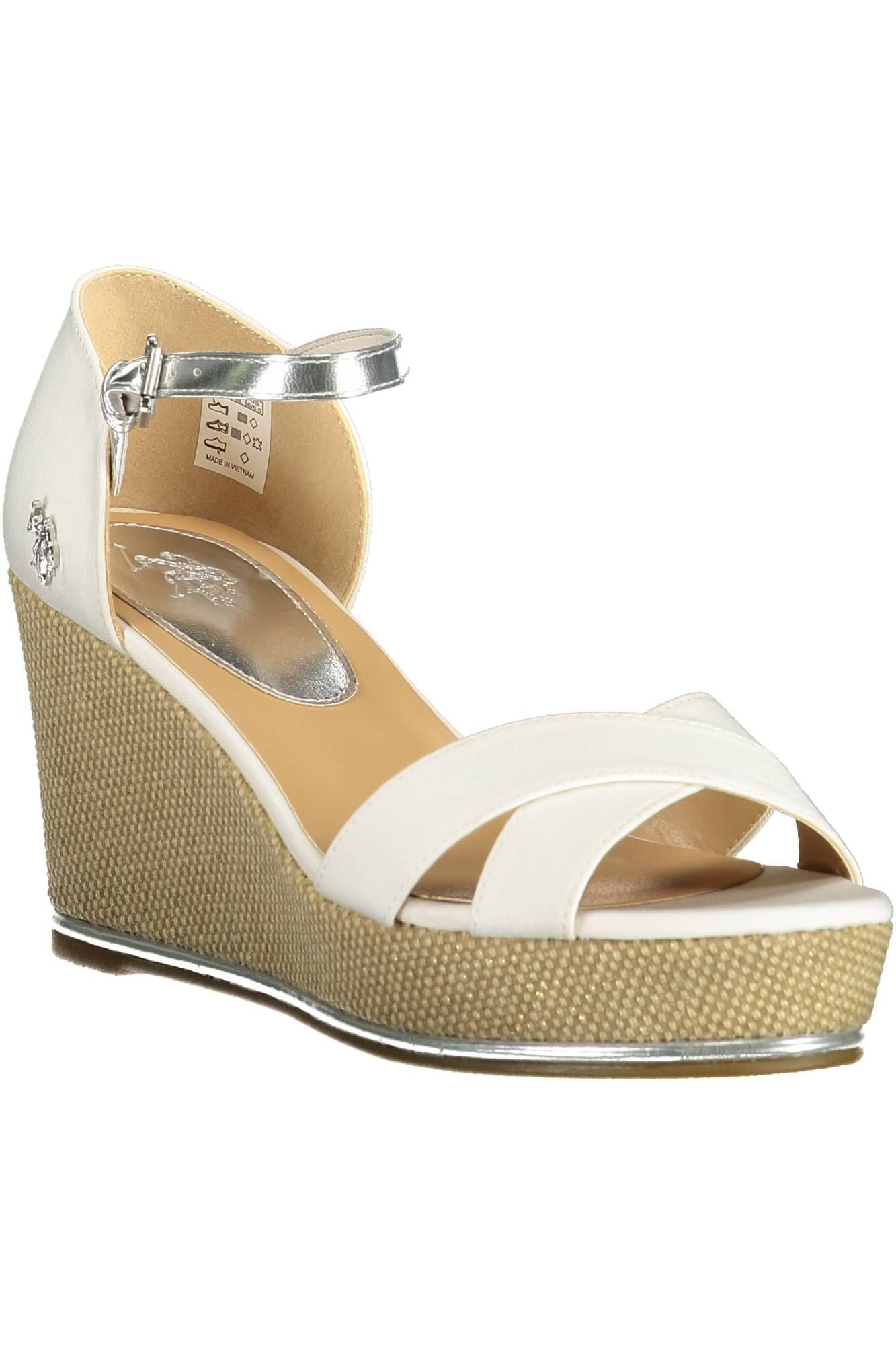 White Polyester Women Sandal
