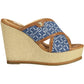 Blue Cotton Women Sandal
