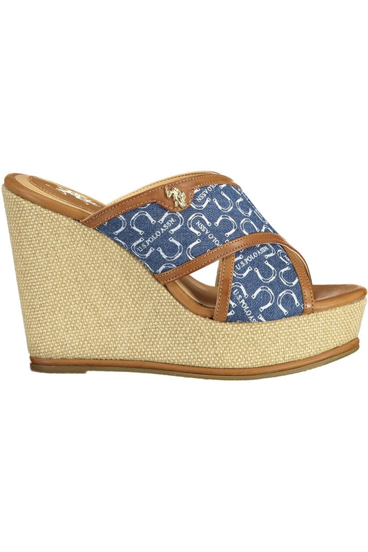 Blue Cotton Women Sandal