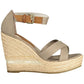 Beige Cotton Women Sandal