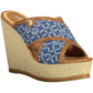 Blue Cotton Women Sandal