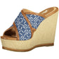 Blue Cotton Women Sandal