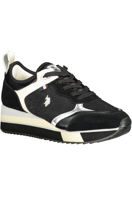 Black Polyester Women Sneaker