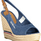 Blue Cotton Women Sandal