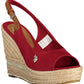 Red Cotton Women Sandal