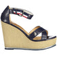Blue Cotton Women Sandal