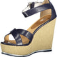 Blue Cotton Women Sandal