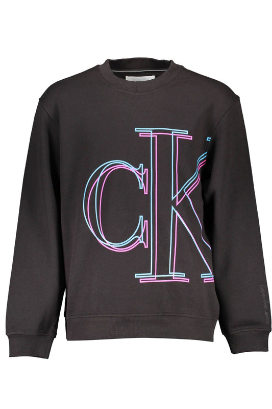 Black Cotton Men Sweater