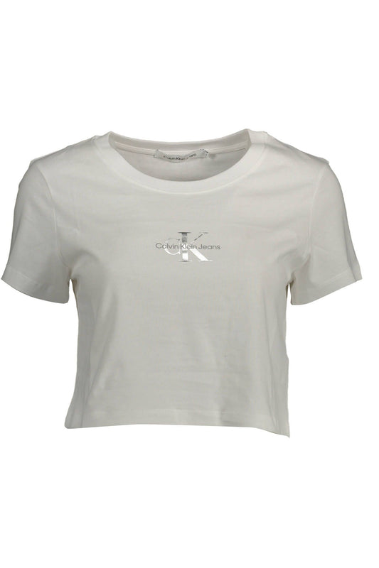 White Cotton Women T-Shirt