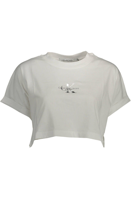 White Cotton Women T-Shirt