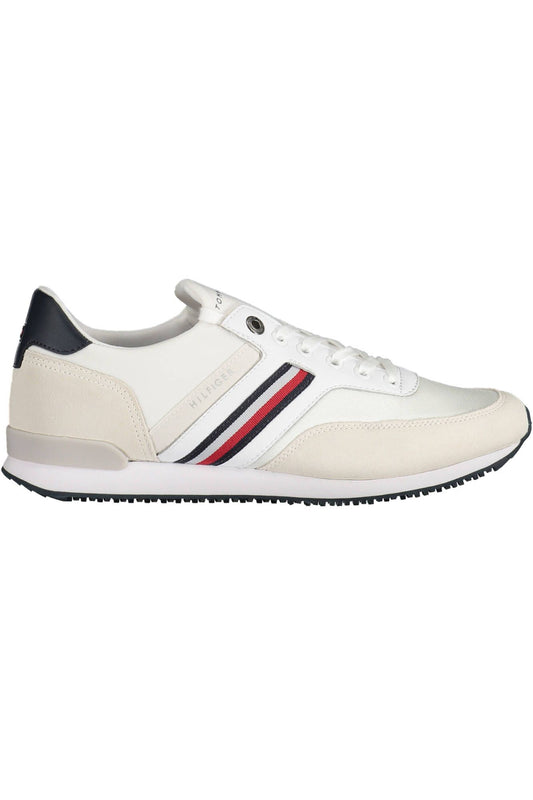 White Polyester Men Sneaker