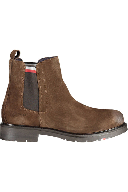 Brown Polyester Men Boot
