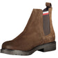 Brown Polyester Men Boot